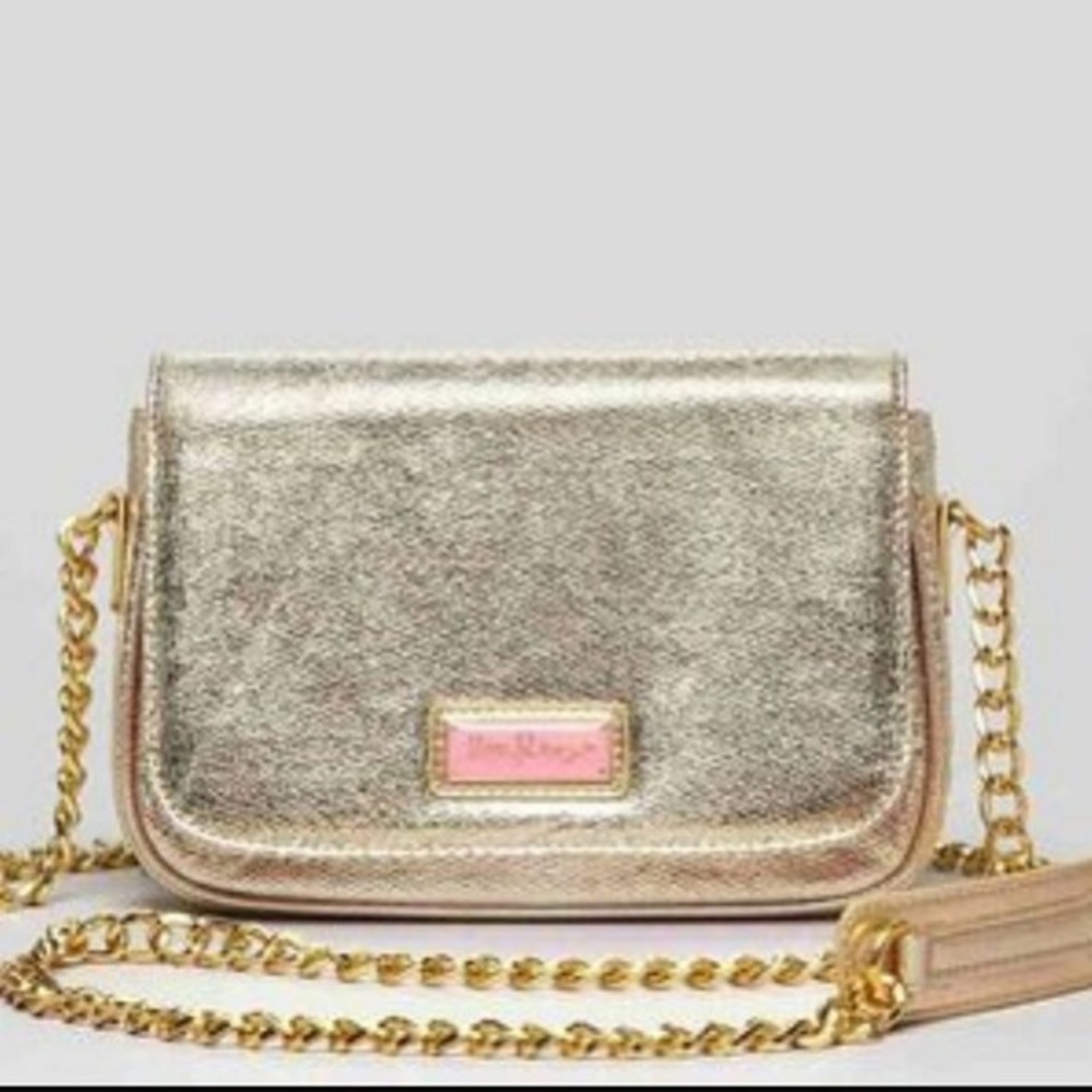 Lilly Pulitzer Gold Metallic Evening Crossbody